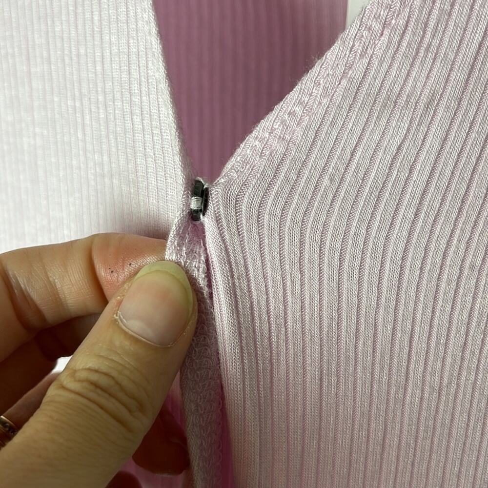 BCBGeneration Surplice Wrap Tie Knit Bodysuit in Lilac NWT SIZE XS - Picture 7 of 11